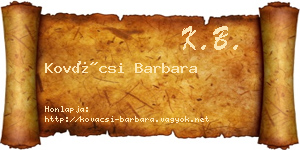 Kovácsi Barbara névjegykártya