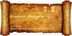 Kovácsi Barbara névjegykártya