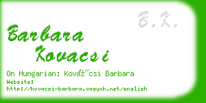 barbara kovacsi business card